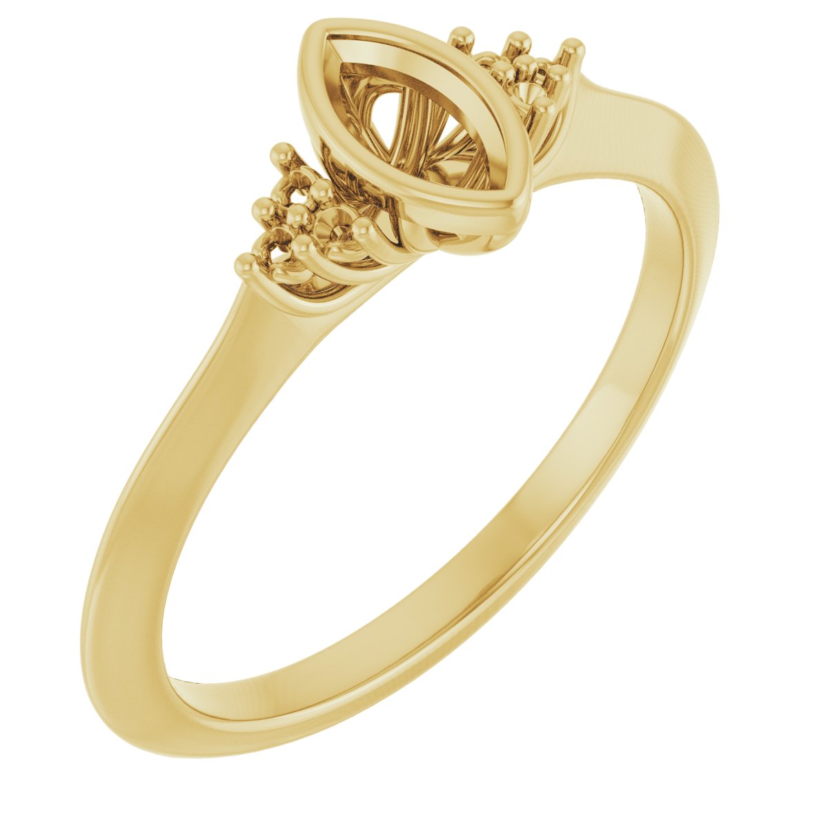 Bezel-Set Accented Engagement Ring