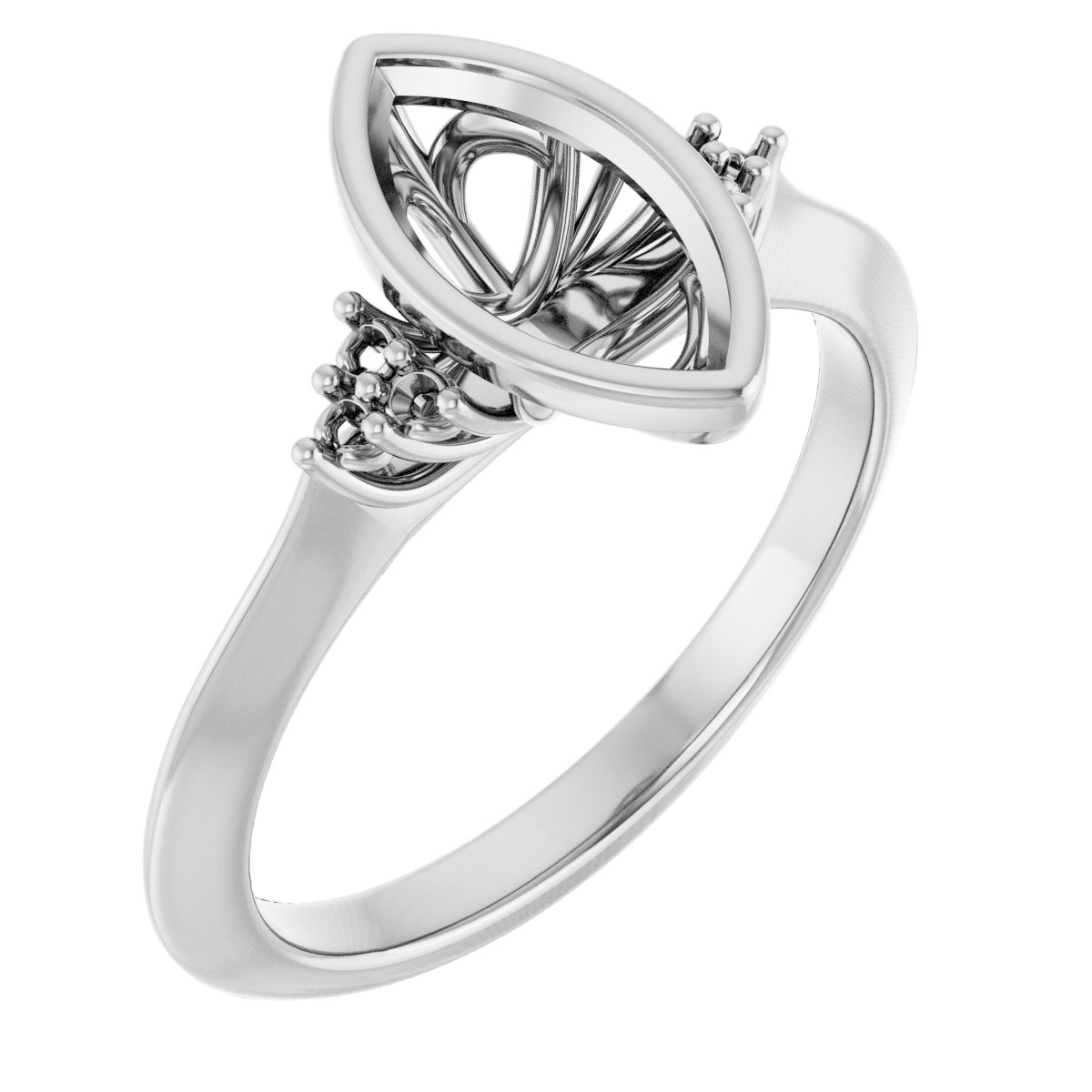 Bezel-Set Accented Engagement Ring