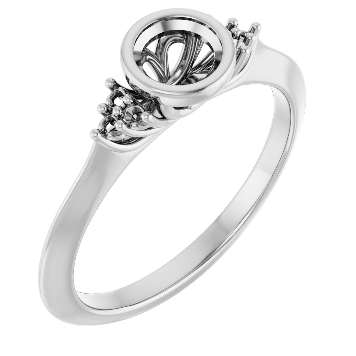 Bezel-Set Accented Engagement Ring