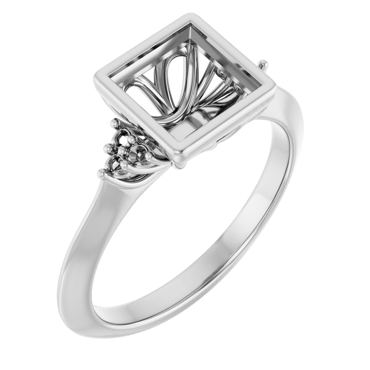 Bezel-Set Accented Engagement Ring