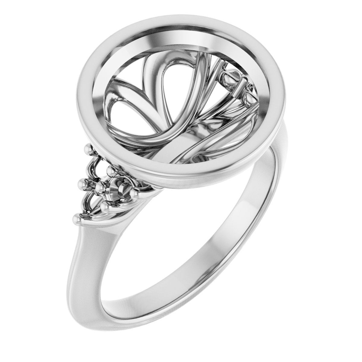 Bezel-Set Accented Engagement Ring
