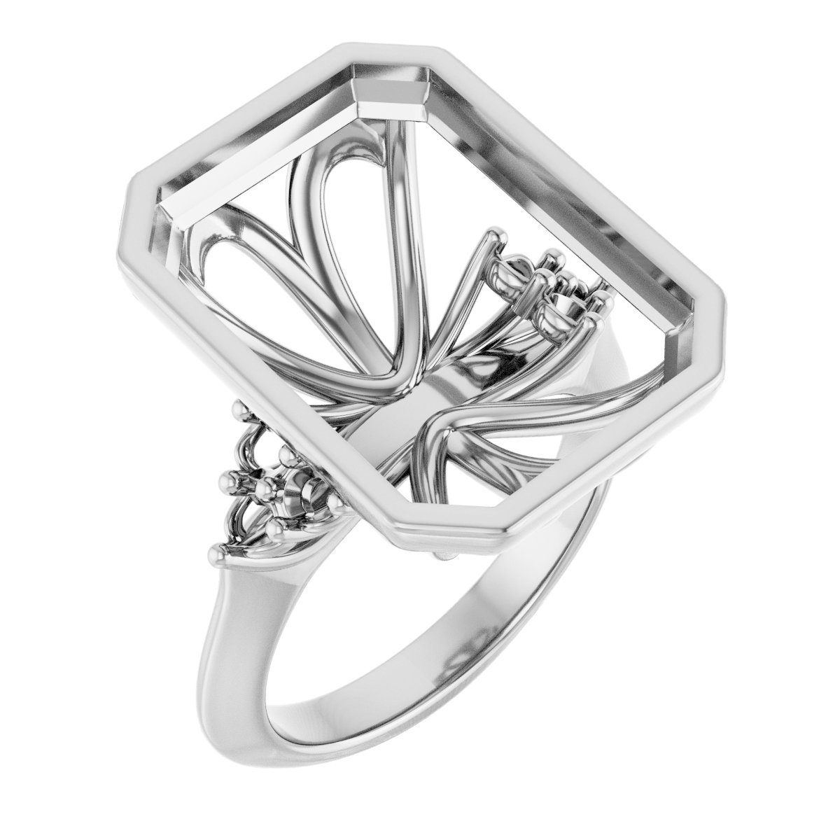 Bezel-Set Accented Engagement Ring