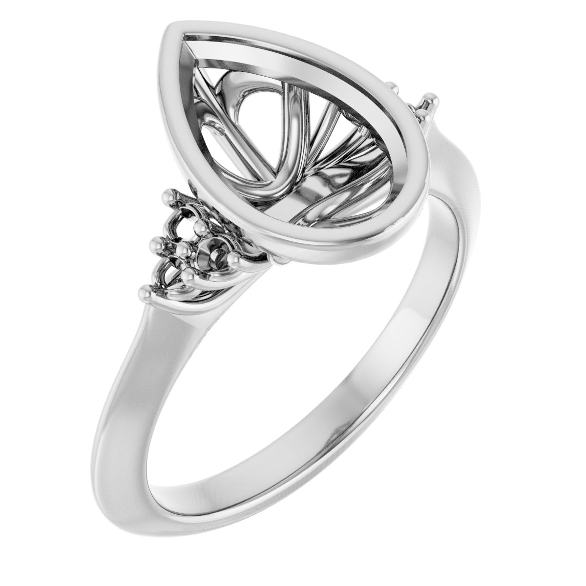 Bezel-Set Accented Engagement Ring