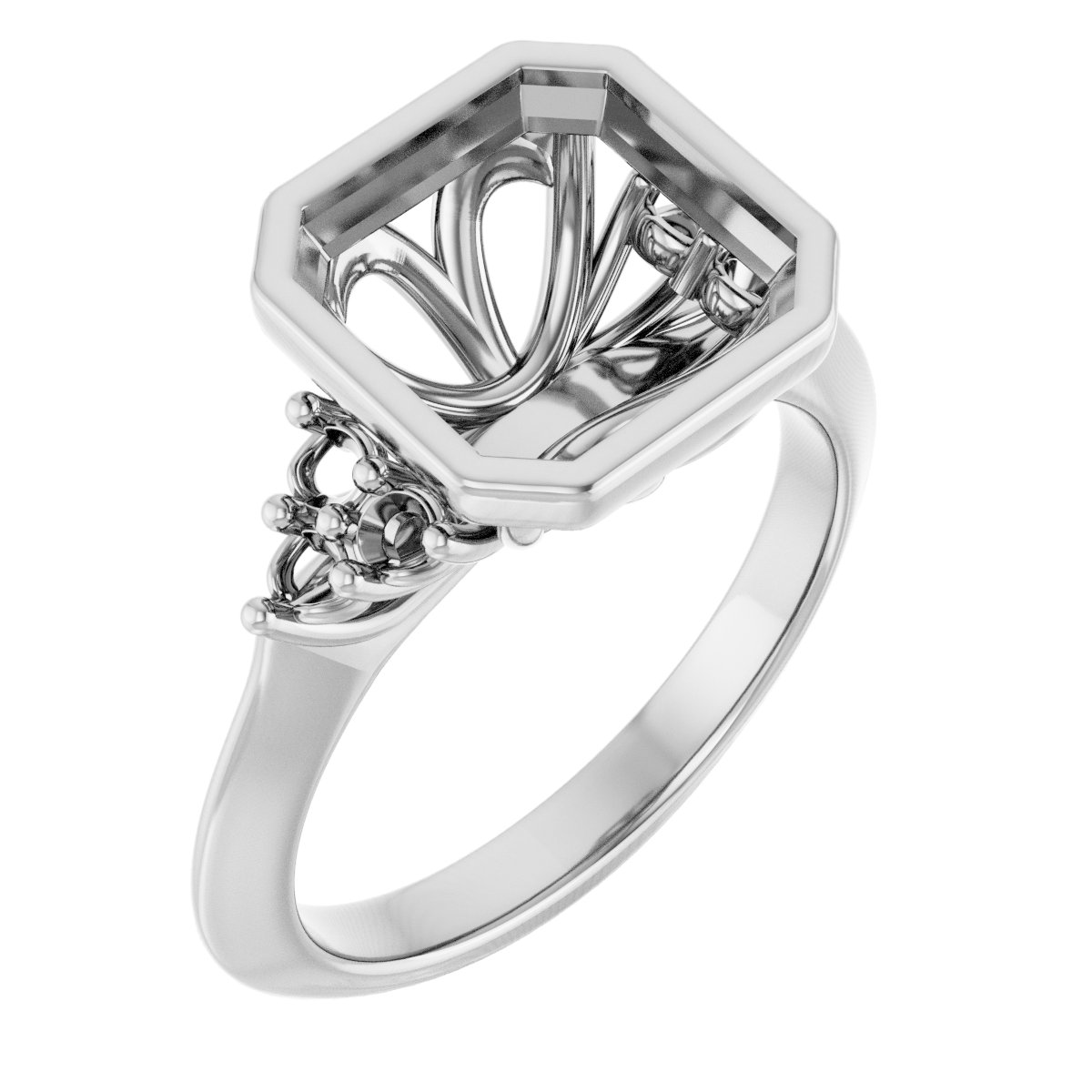 Bezel-Set Accented Engagement Ring