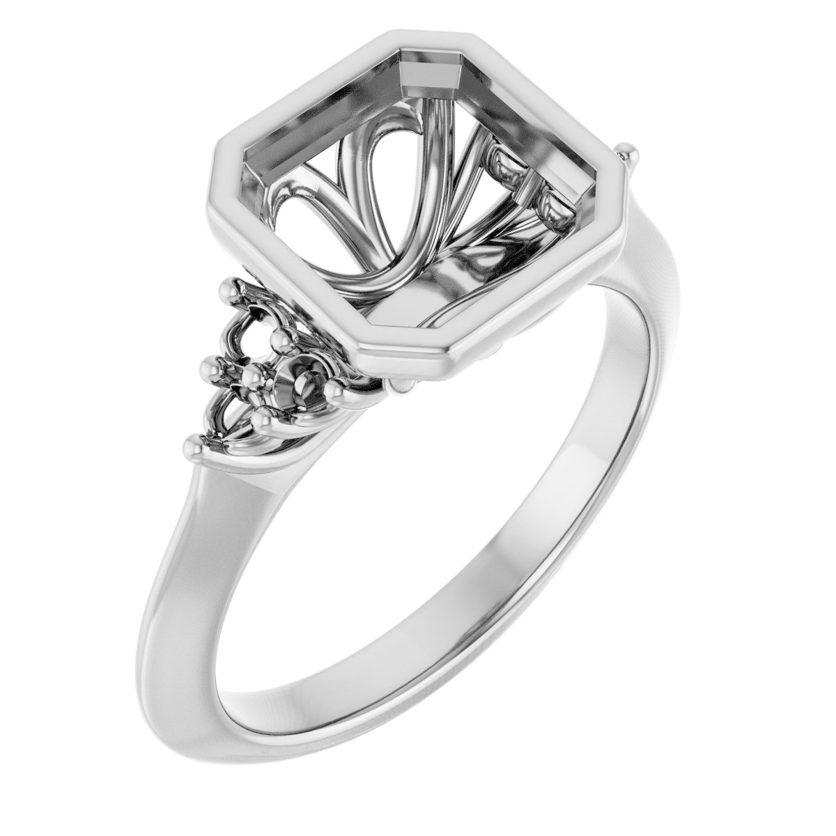 Bezel-Set Accented Engagement Ring