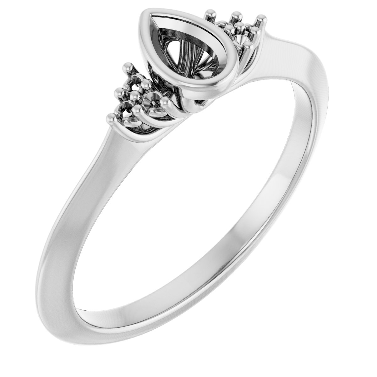 Bezel-Set Accented Engagement Ring