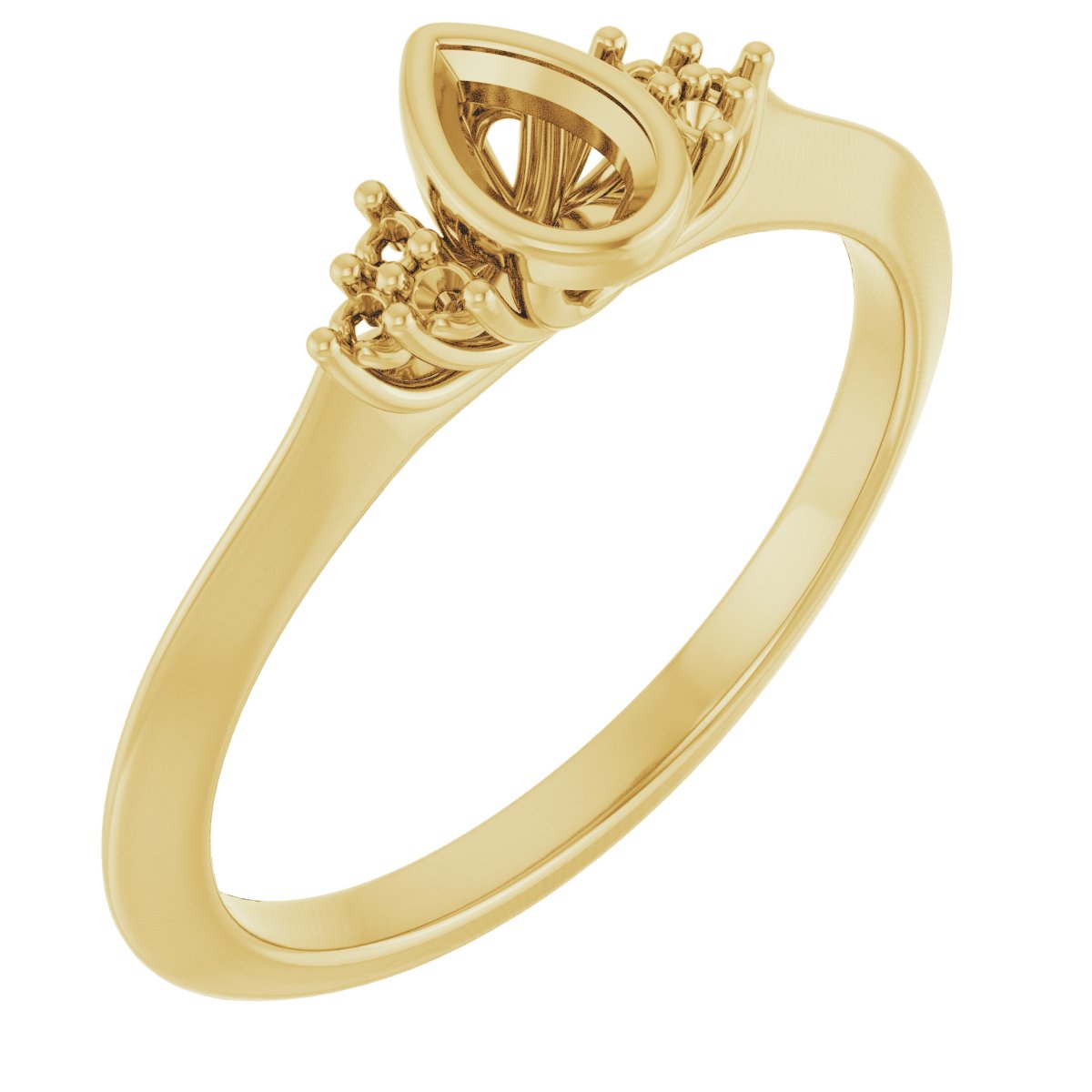 Bezel-Set Accented Engagement Ring