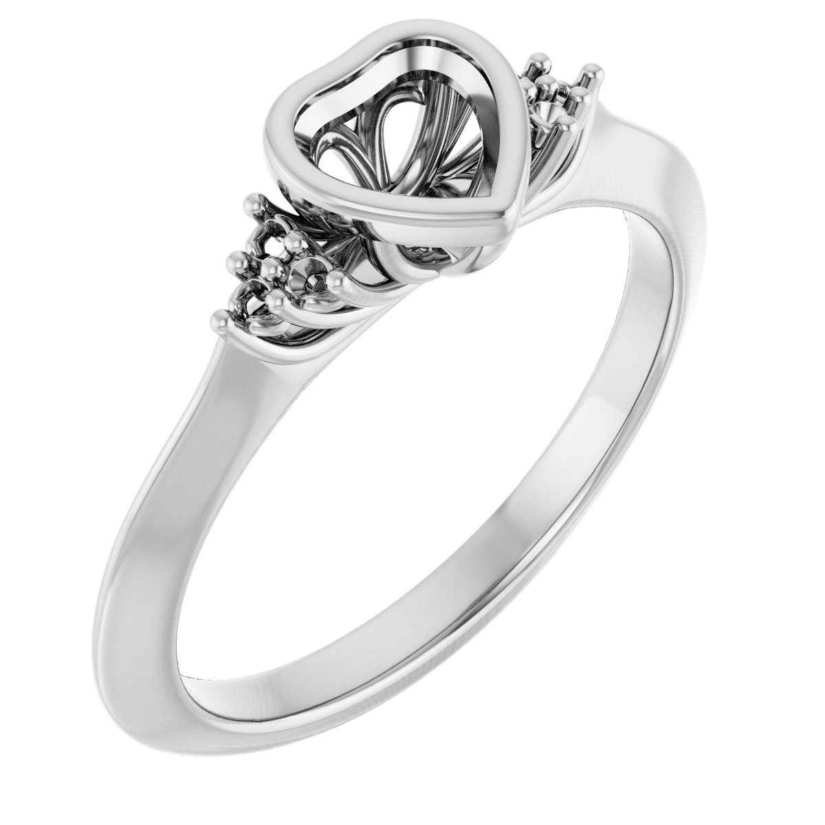 Bezel-Set Accented Engagement Ring