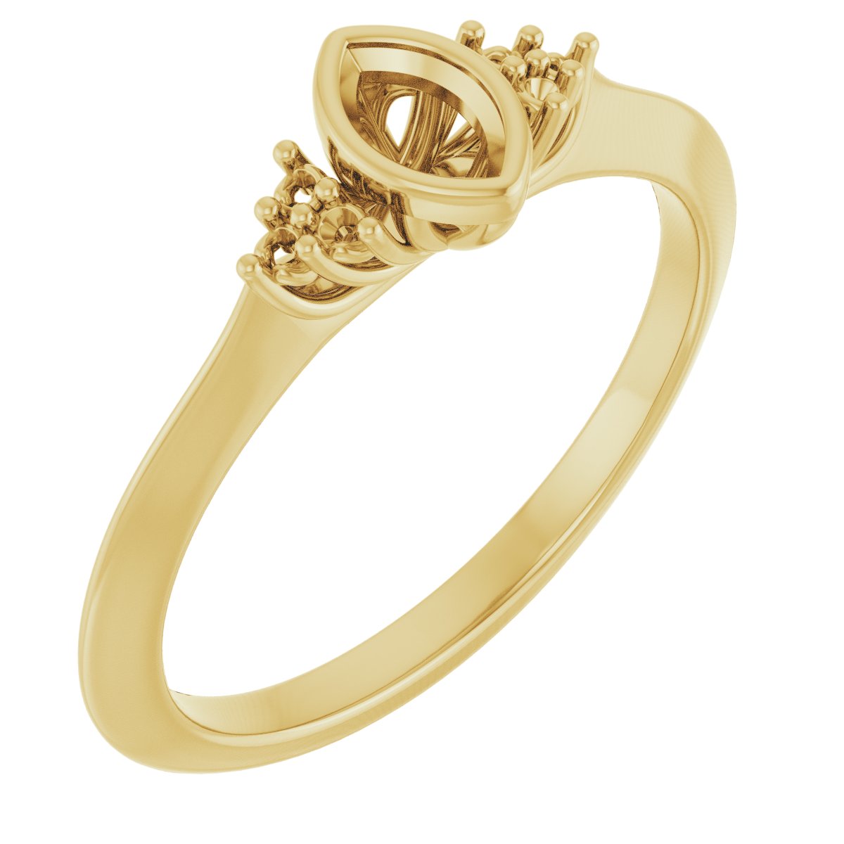 Bezel-Set Accented Engagement Ring