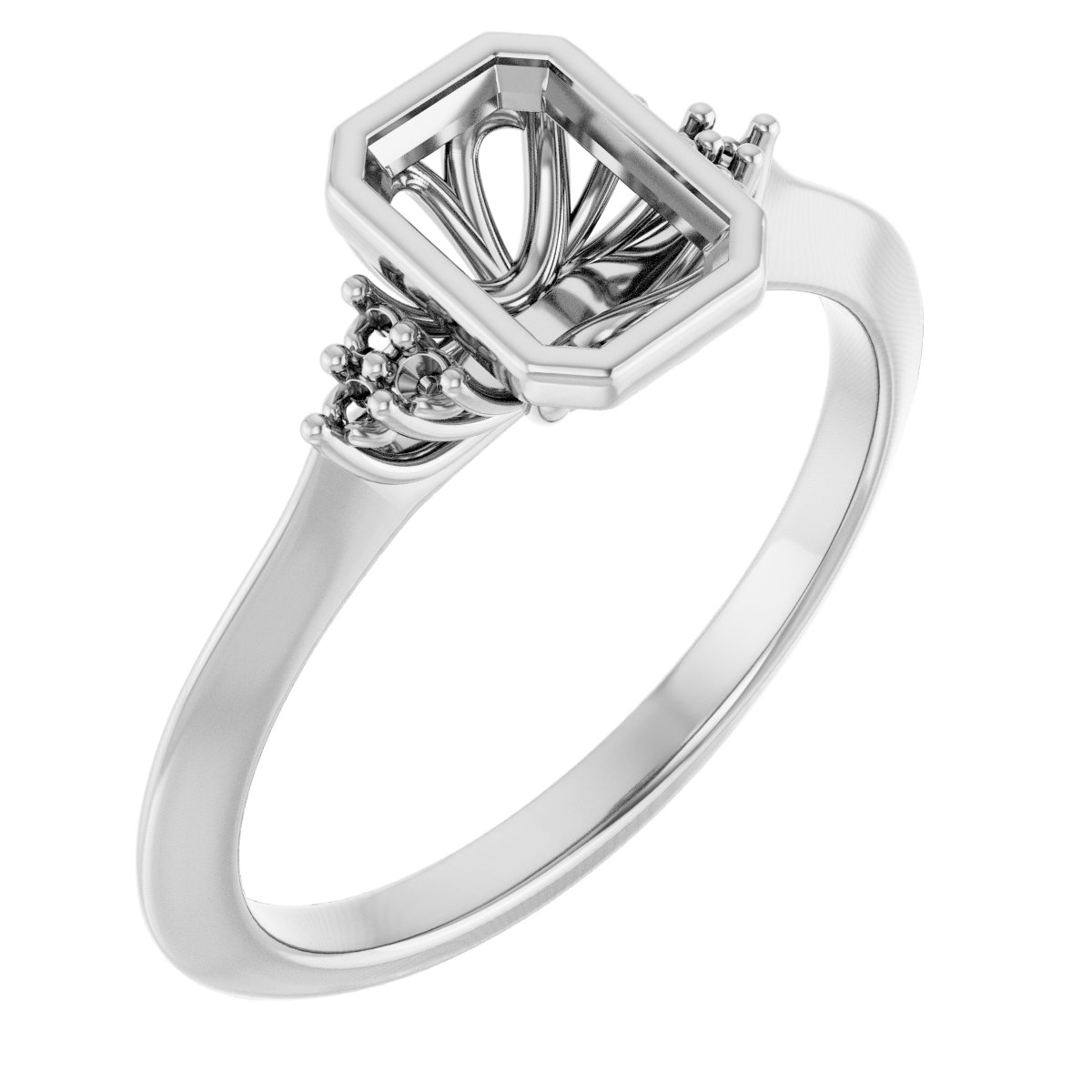 Bezel-Set Accented Engagement Ring