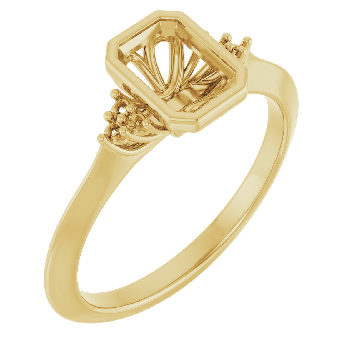 Bezel-Set Accented Engagement Ring