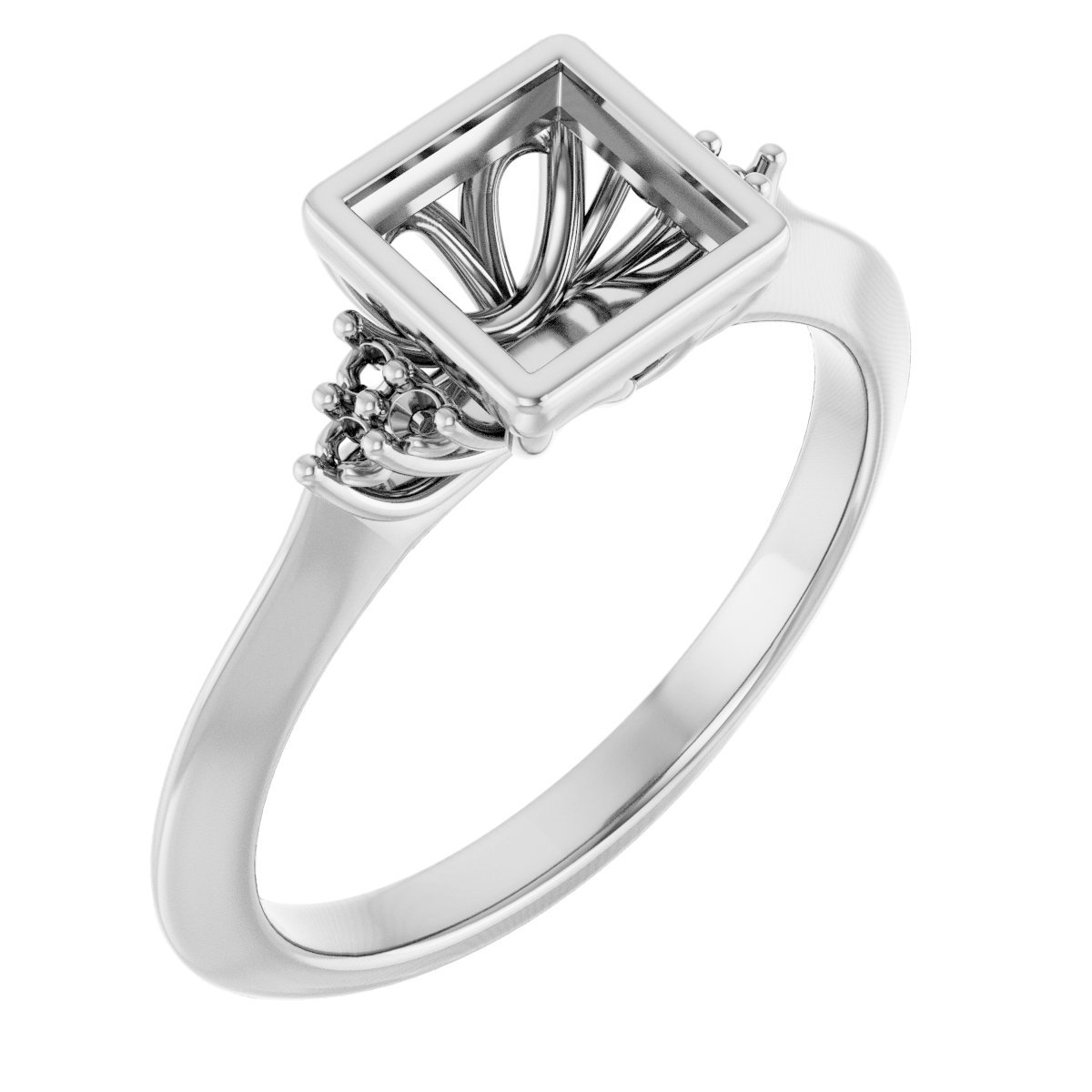 Bezel-Set Accented Engagement Ring