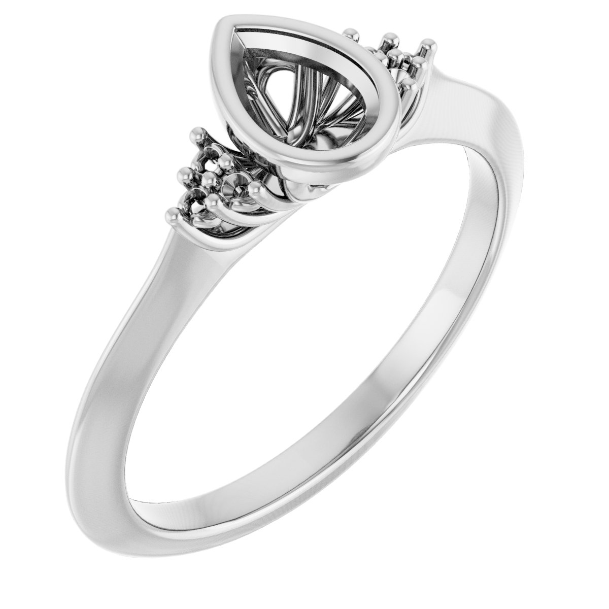 Bezel-Set Accented Engagement Ring