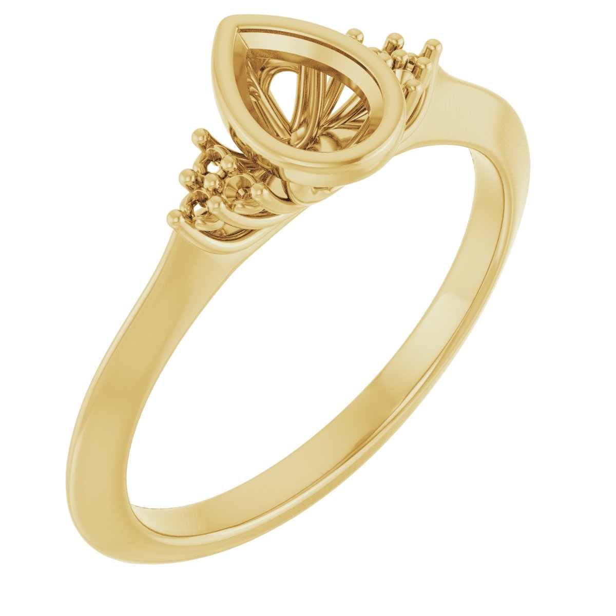 Bezel-Set Accented Engagement Ring