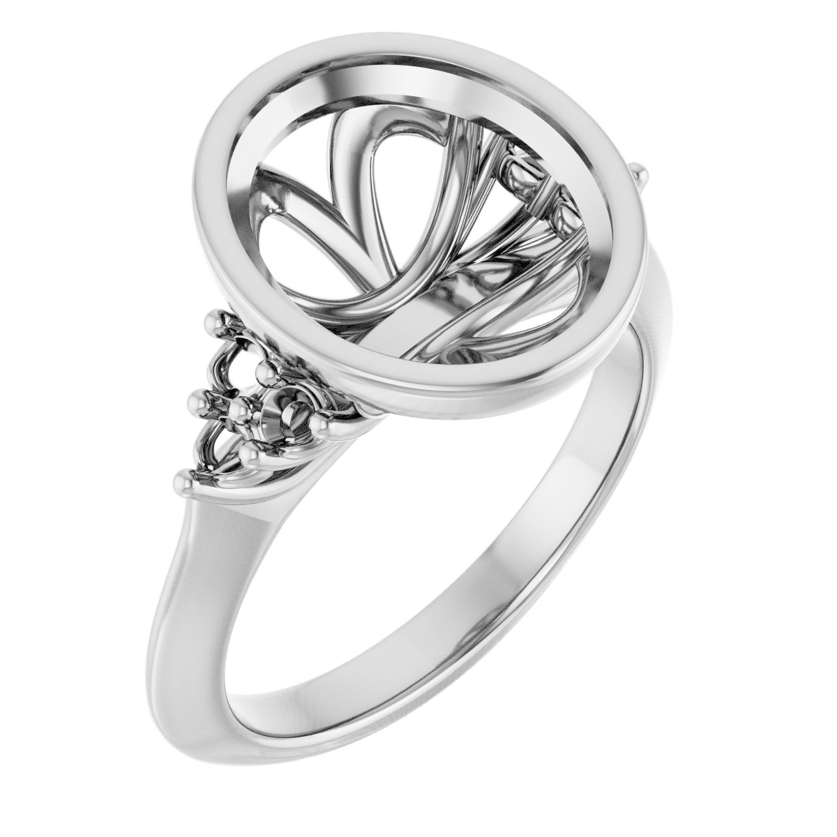 Bezel-Set Accented Engagement Ring