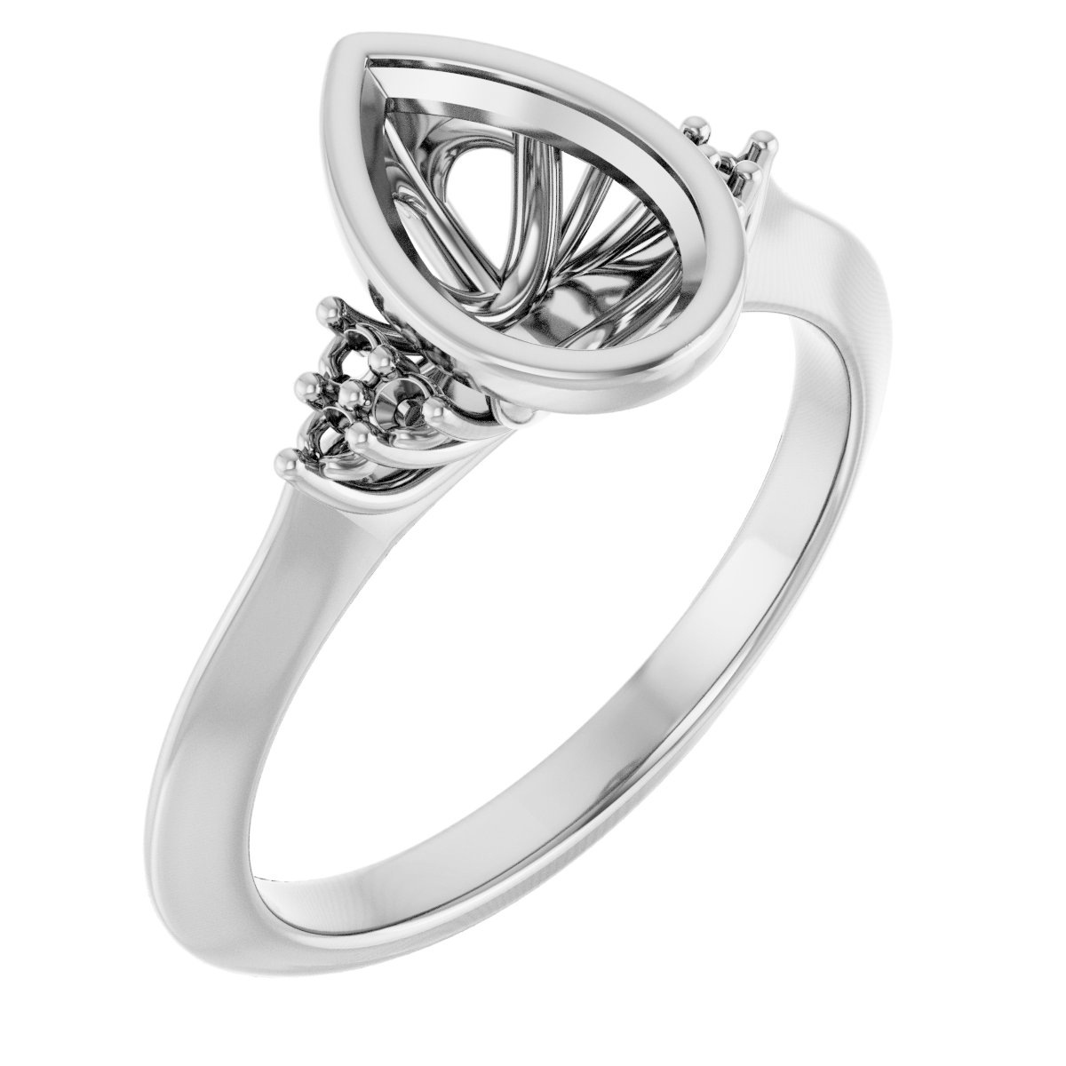 Bezel-Set Accented Engagement Ring