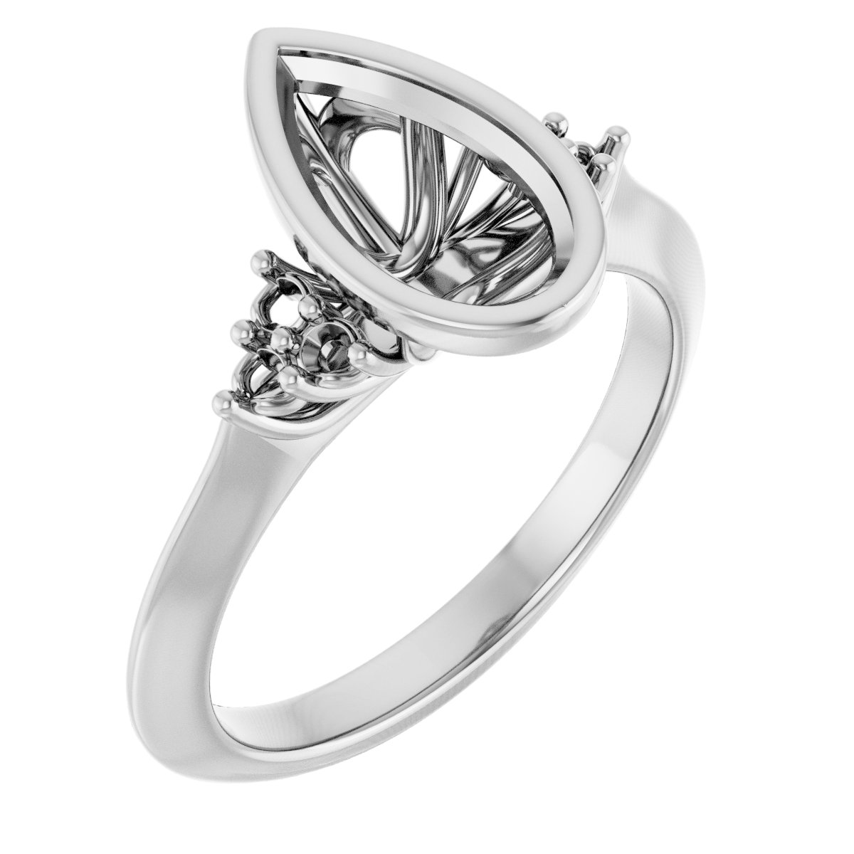 Bezel-Set Accented Engagement Ring