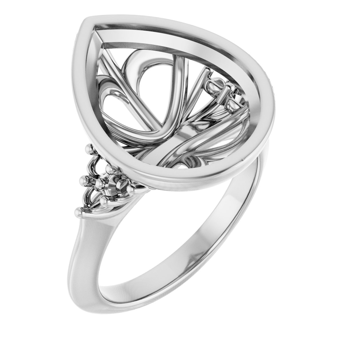 Bezel-Set Accented Engagement Ring