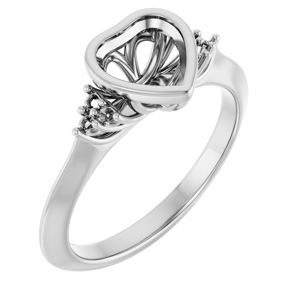 Bezel-Set Accented Engagement Ring