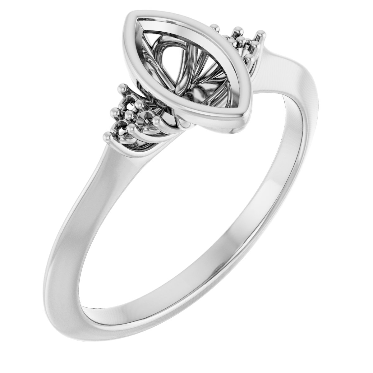Bezel-Set Accented Engagement Ring