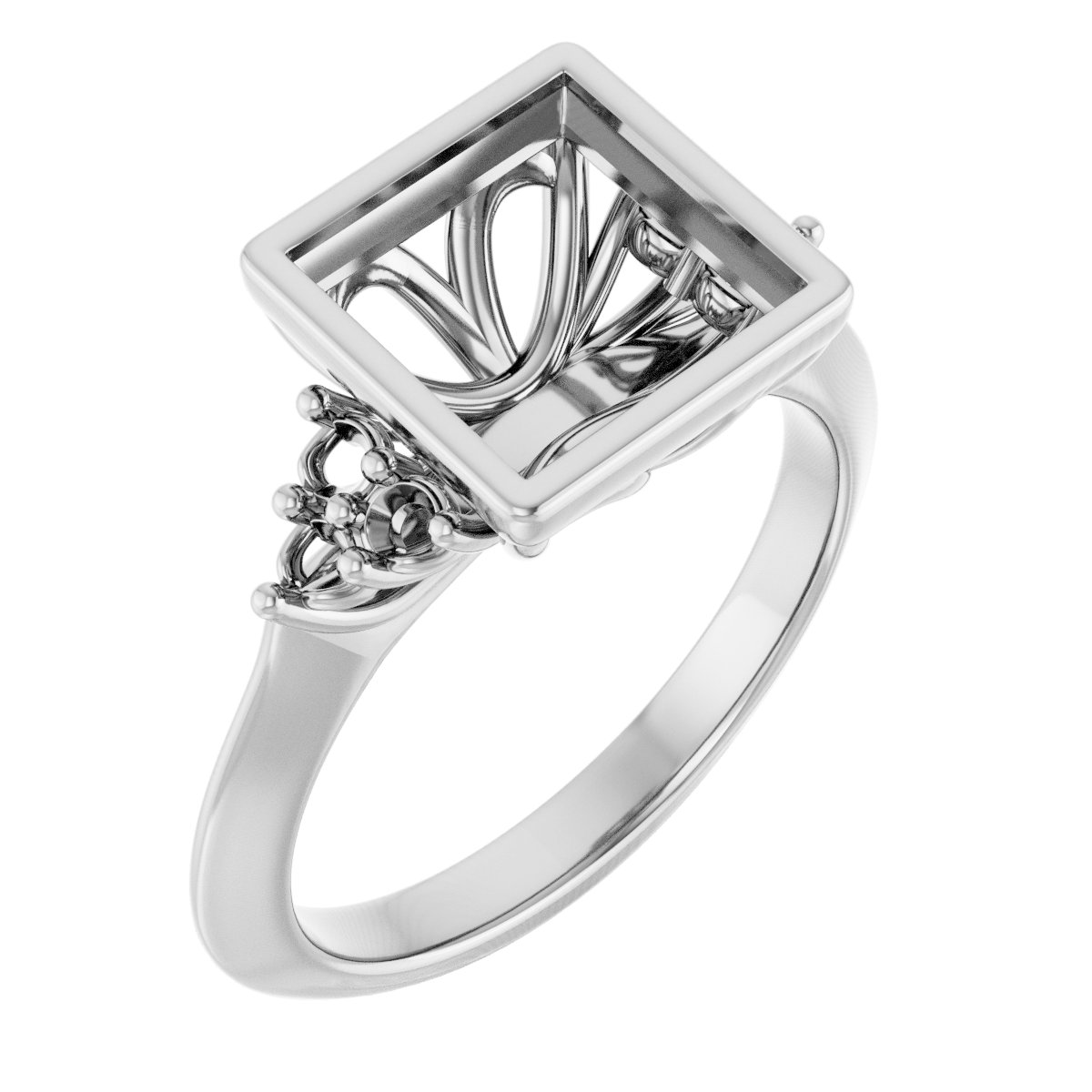 Bezel-Set Accented Engagement Ring