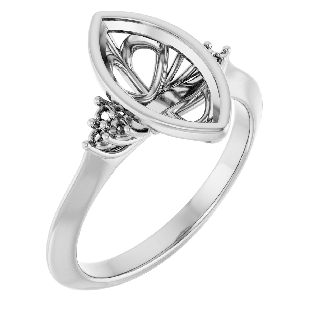 Bezel-Set Accented Engagement Ring