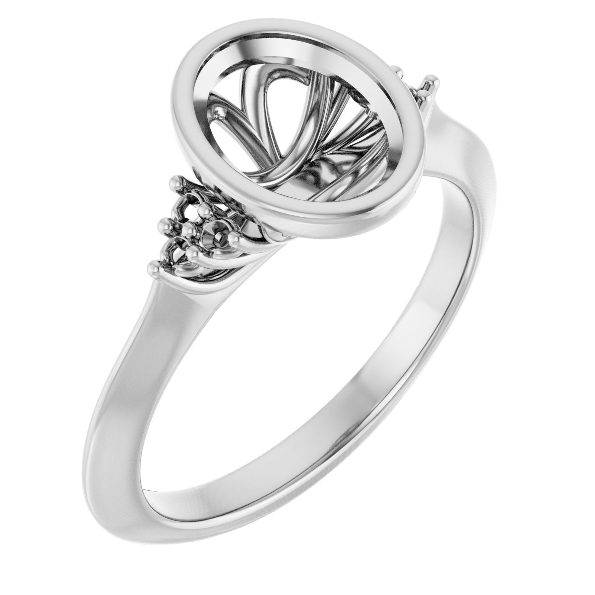 Bezel-Set Accented Engagement Ring