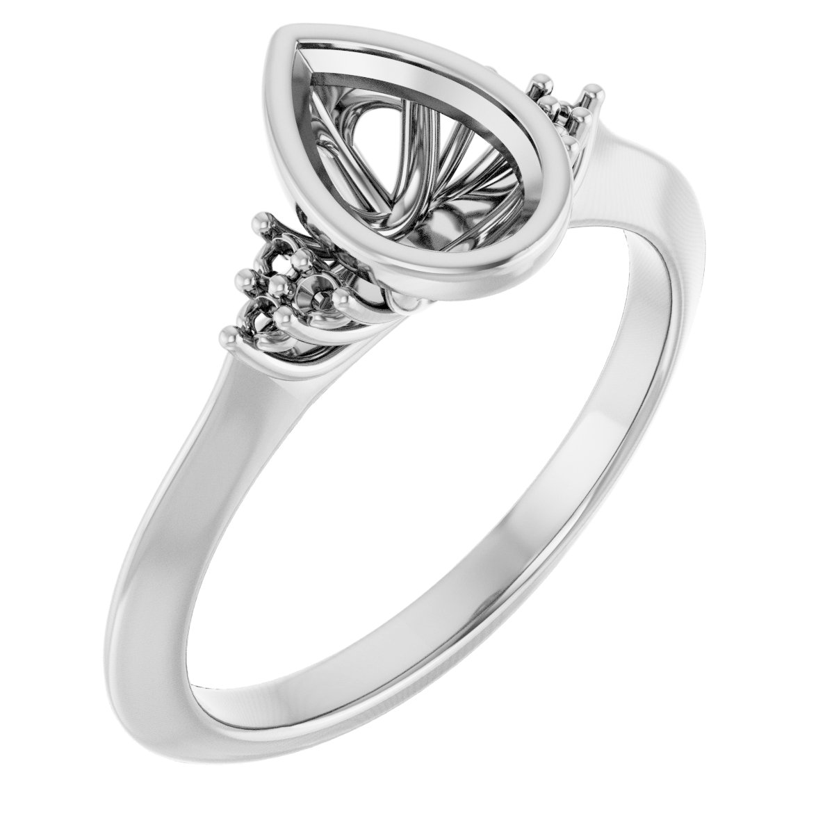 Bezel-Set Accented Engagement Ring