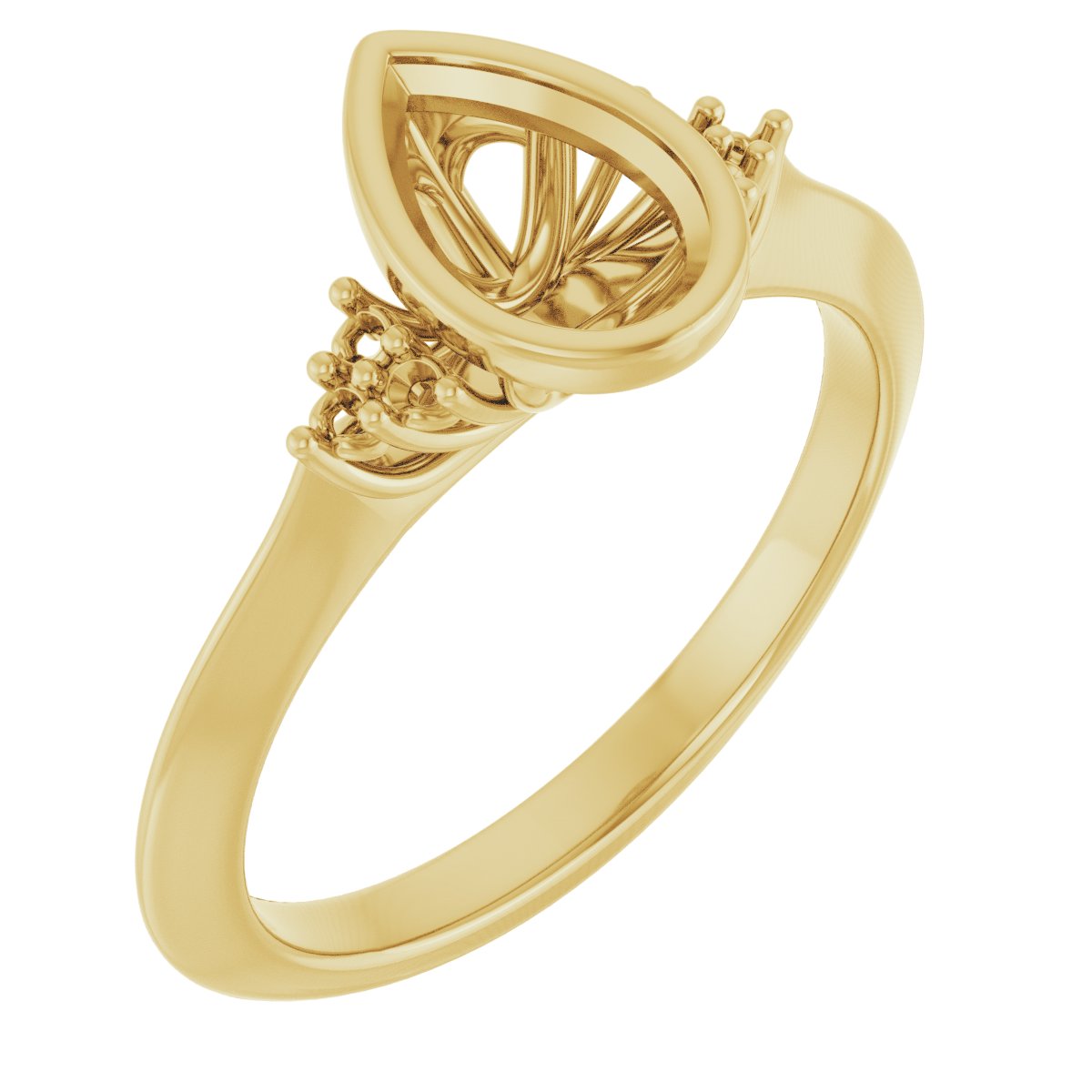 Bezel-Set Accented Engagement Ring