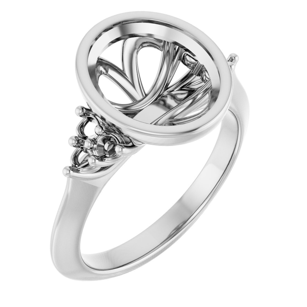 Bezel-Set Accented Engagement Ring