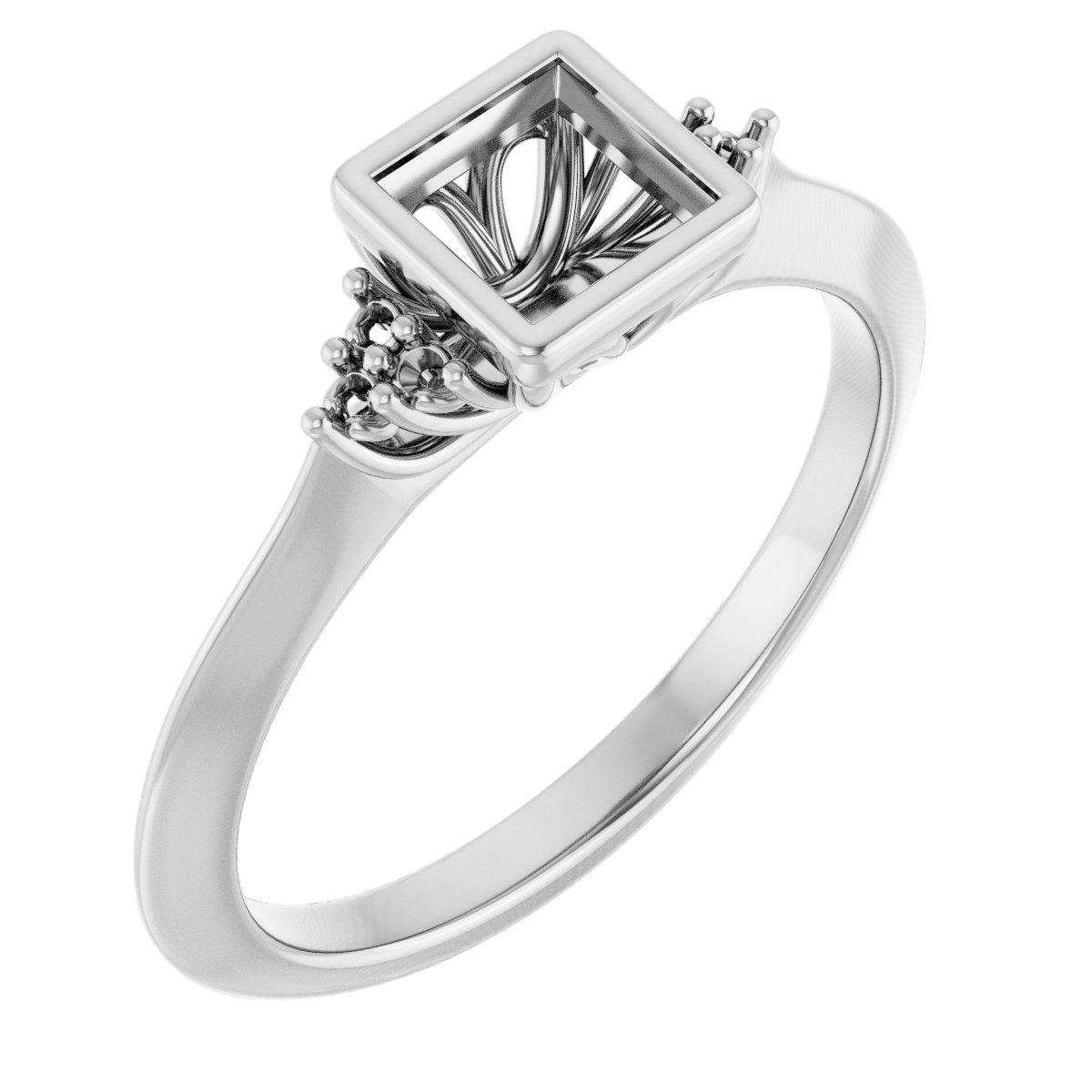 Bezel-Set Accented Engagement Ring