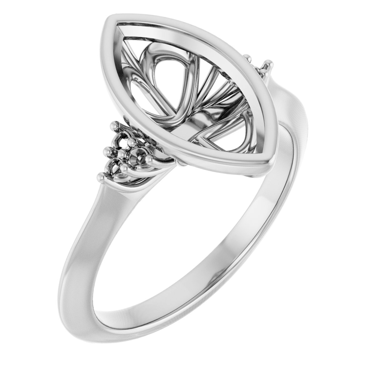 Bezel-Set Accented Engagement Ring