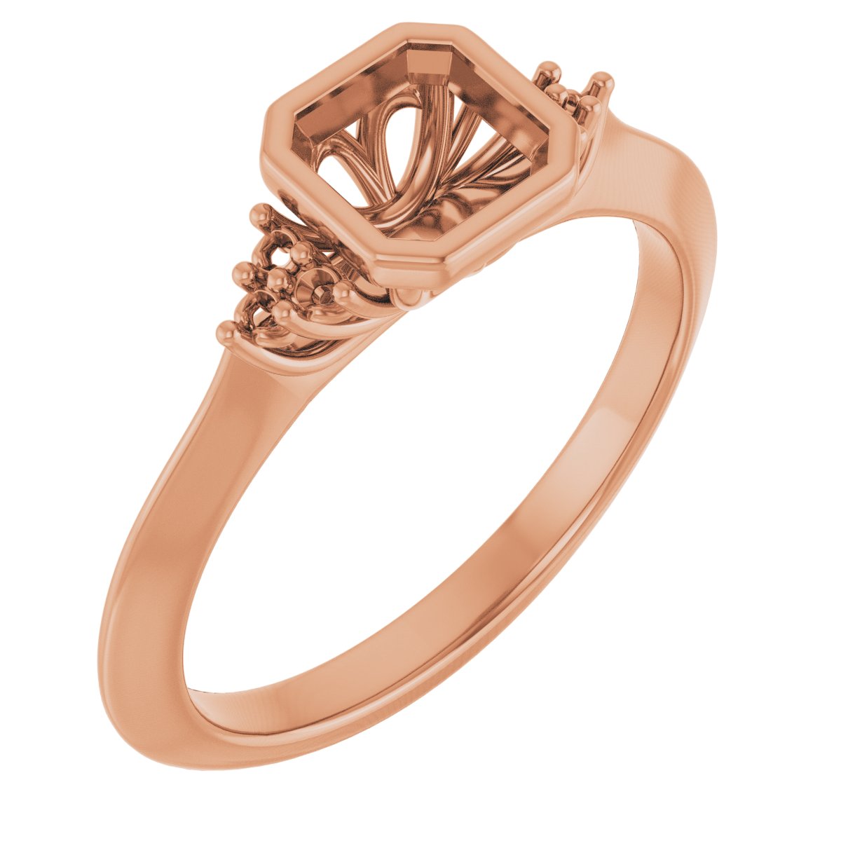 Bezel-Set Accented Engagement Ring