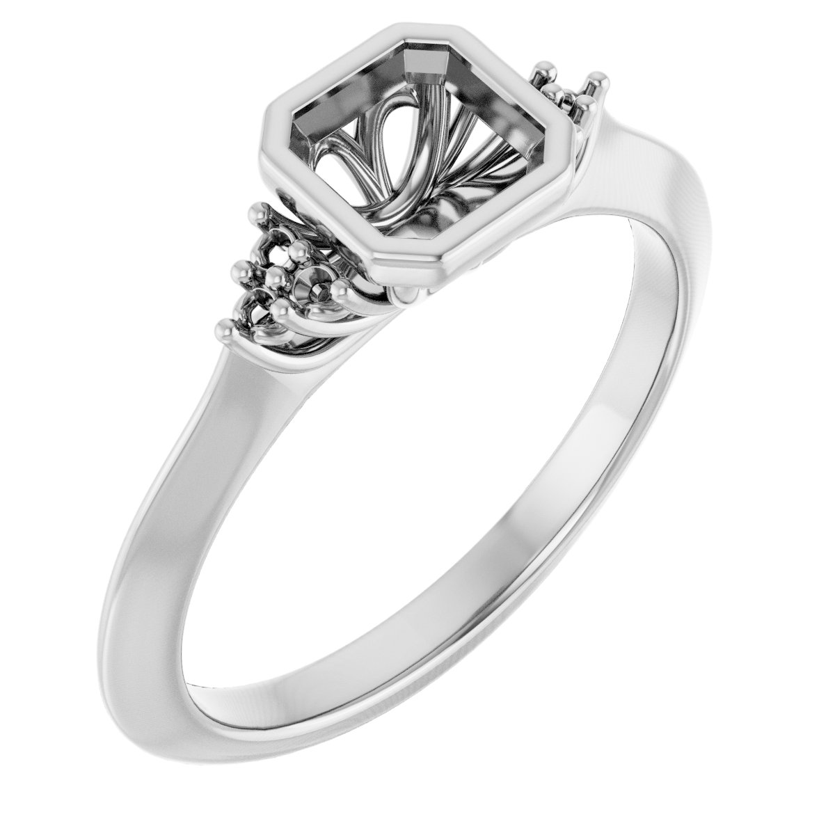 Bezel-Set Accented Engagement Ring