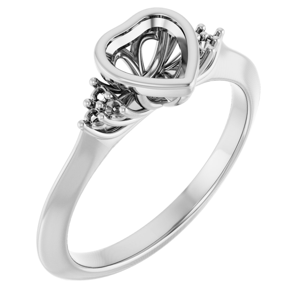 Bezel-Set Accented Engagement Ring