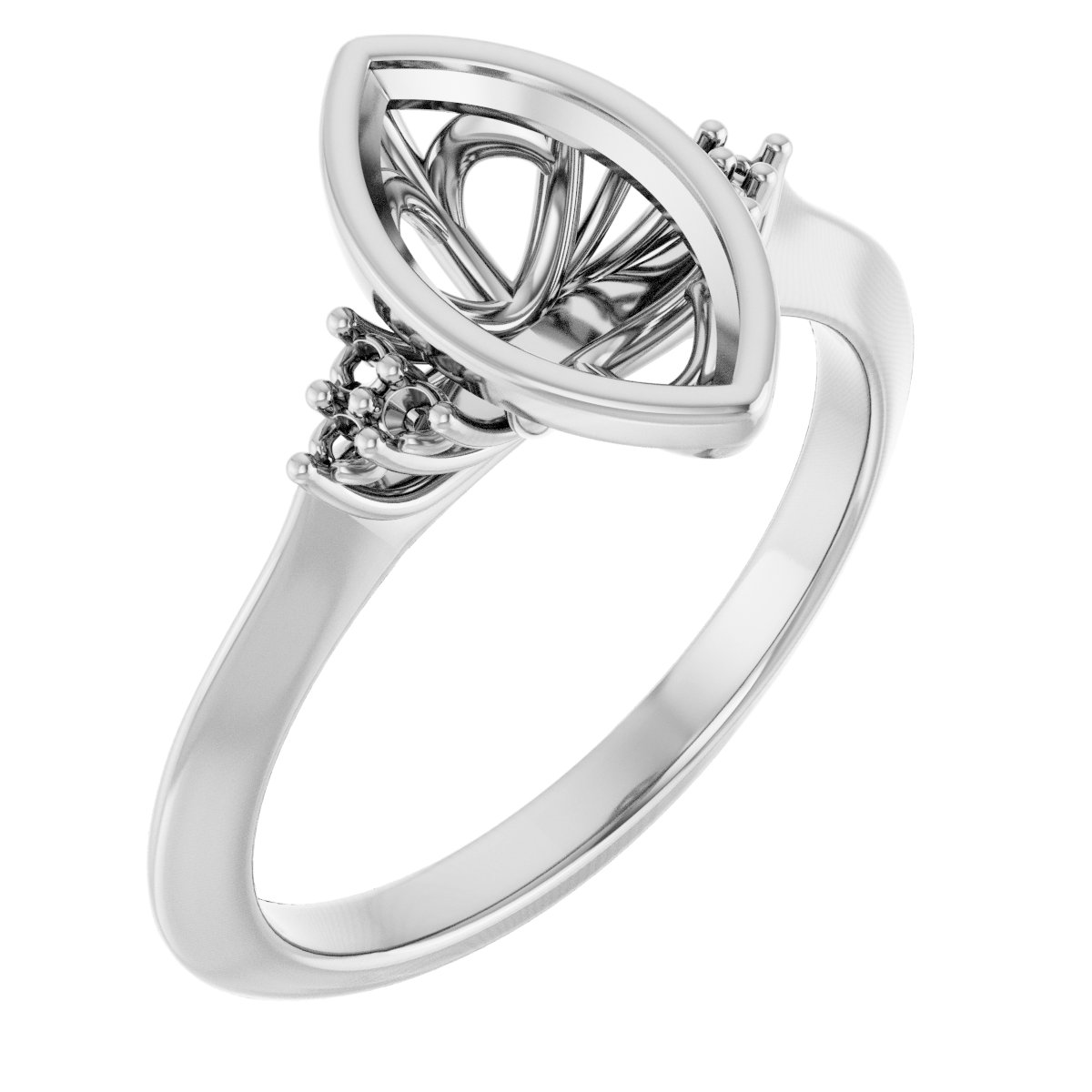 Bezel-Set Accented Engagement Ring