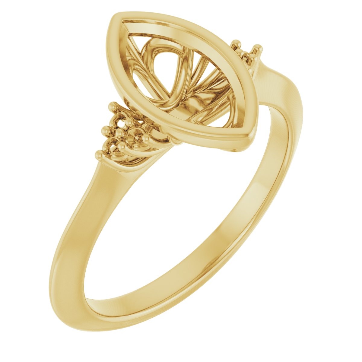 Bezel-Set Accented Engagement Ring