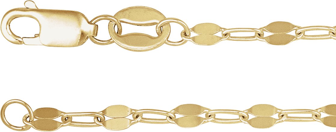 2.5 mm Paperclip-Style Keyhole Chain