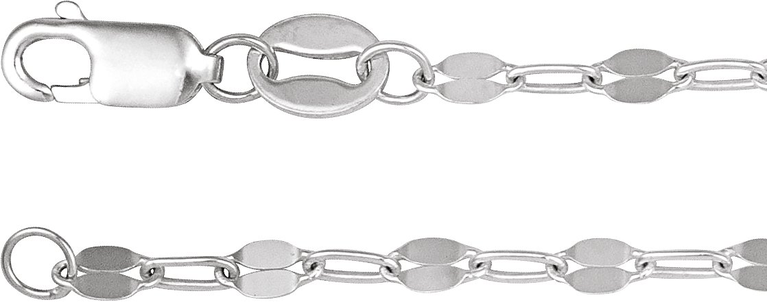 2.5 mm Paperclip-Style Keyhole Chain