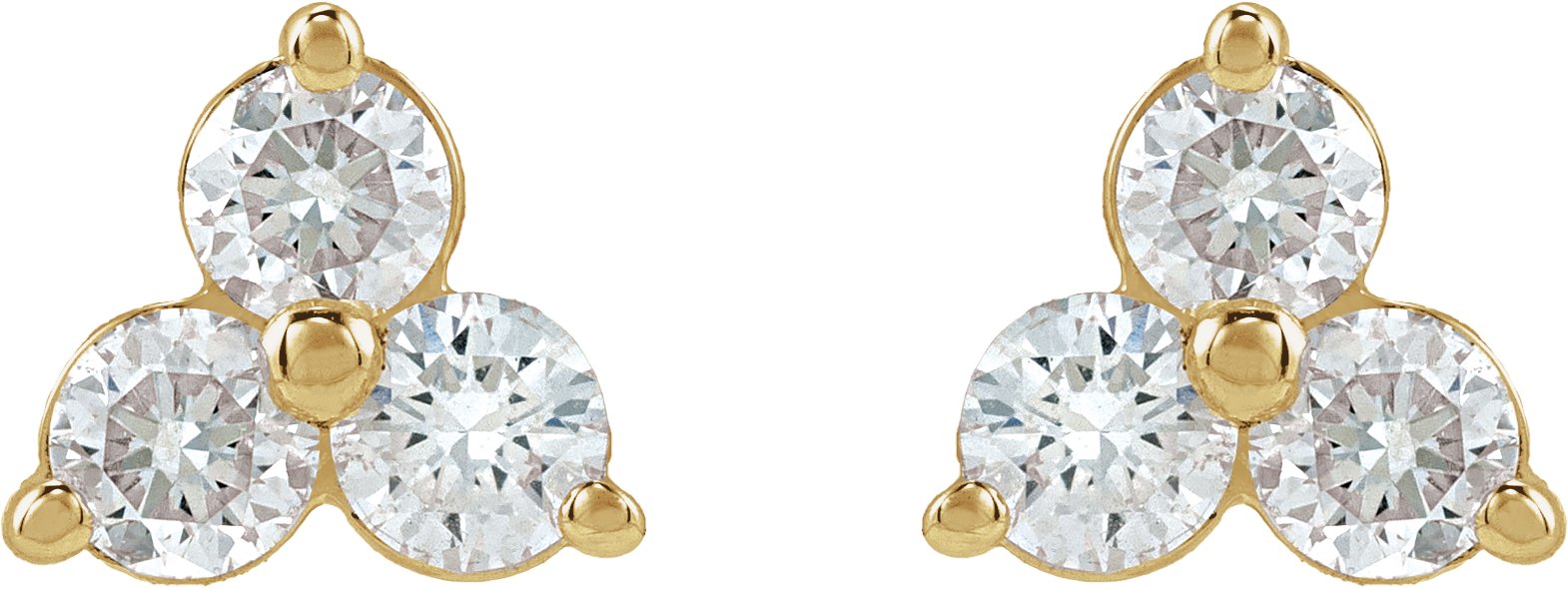 Alternative view of Three-Stone Cluster Earrings