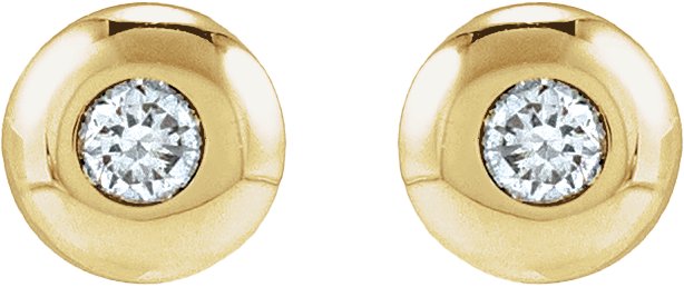 Round Bezel-Set Stud Earrings
