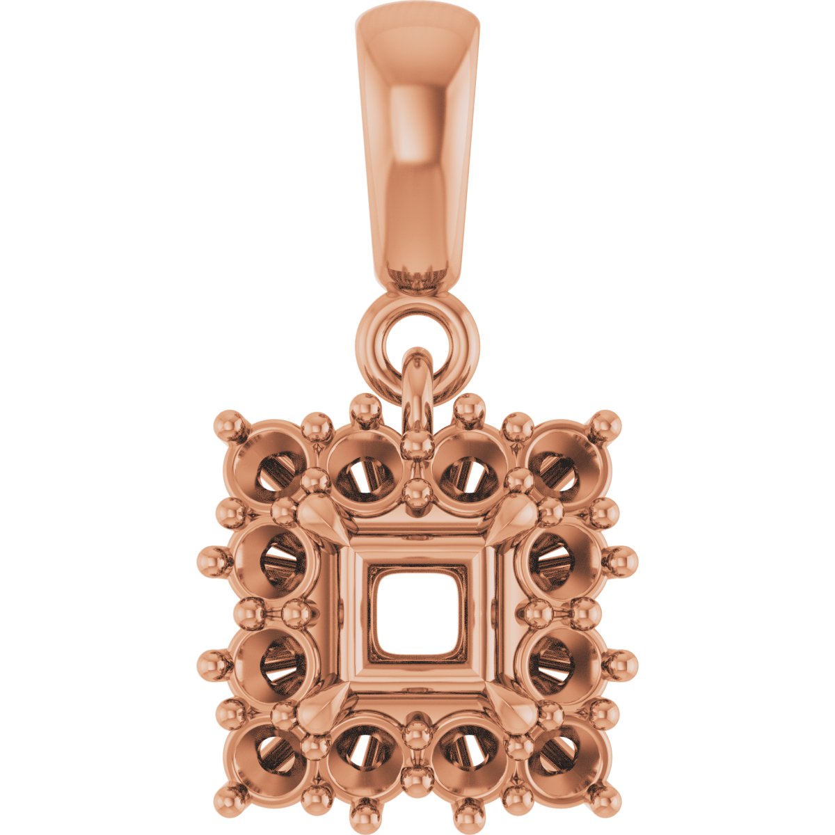3.75x3.75 mm Square Halo-Style Pendant Mounting — Saleh Jewelers