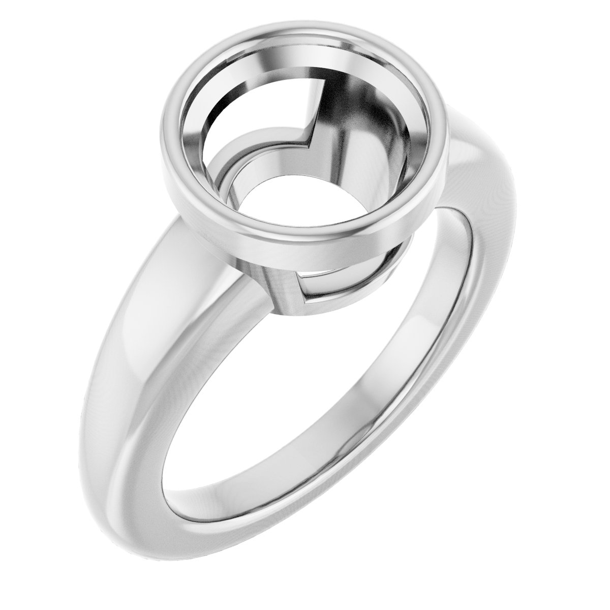 Bezel-Set Solitaire Engagement Ring