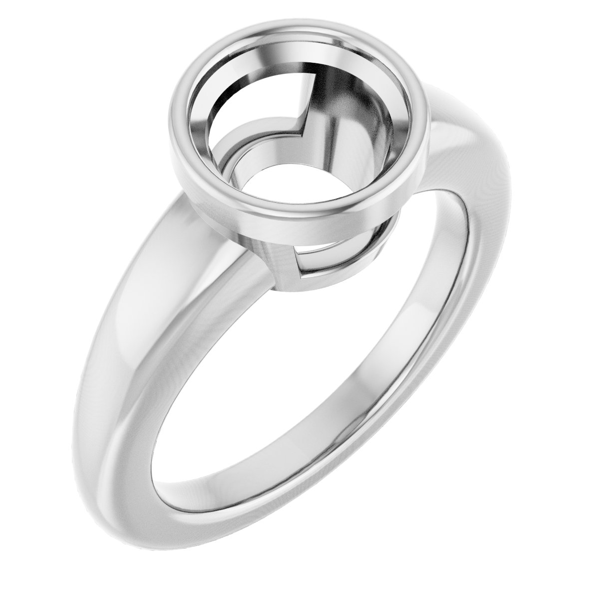 Bezel-Set Solitaire Engagement Ring