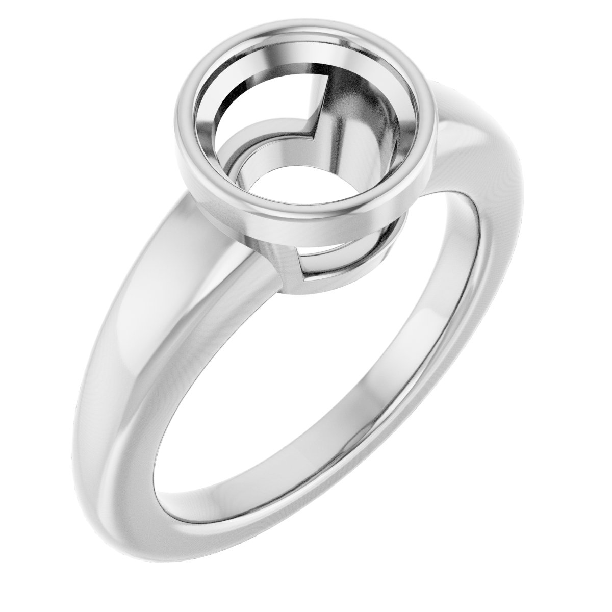 Bezel-Set Solitaire Engagement Ring