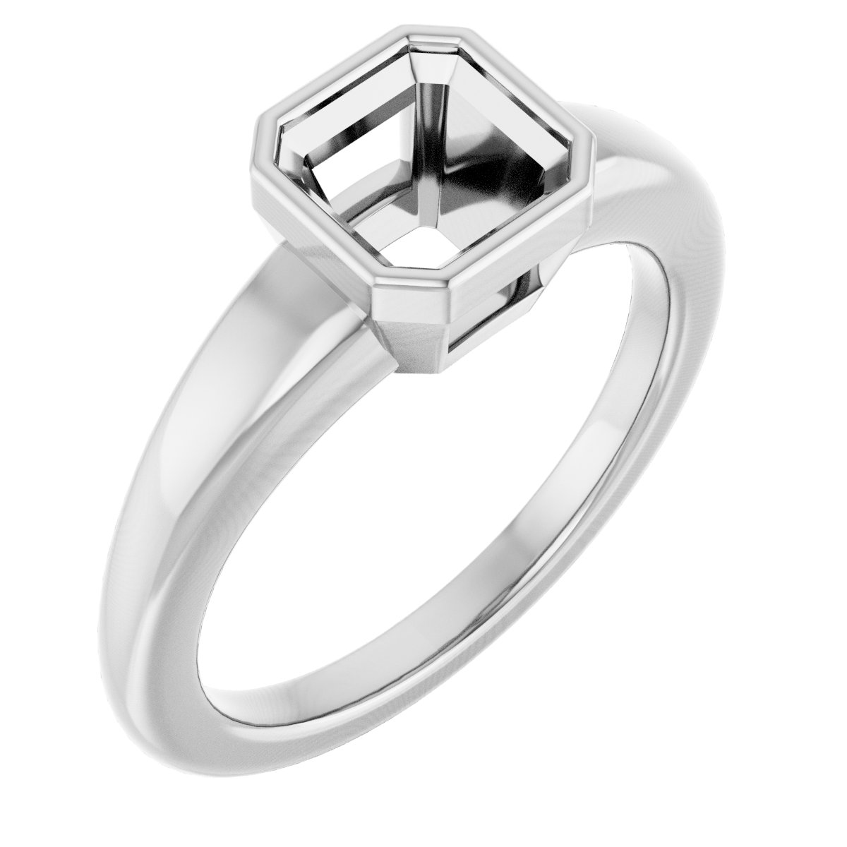 Bezel-Set Solitaire Engagement Ring