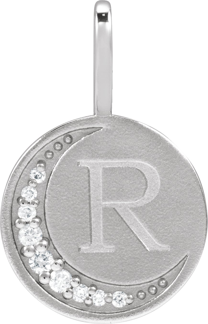 Engravable .05 CTW Lab-Grown Diamond Crescent Moon Pendant view 4