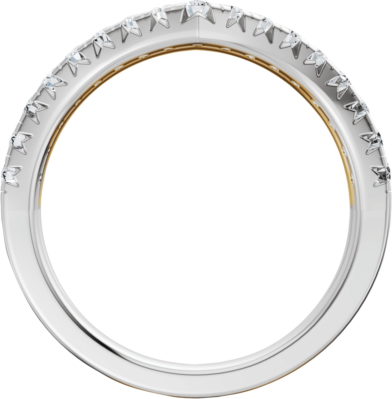Alternative view of 1/3 CTW Natural Diamond Contour Band – 14K White/Yellow Gold