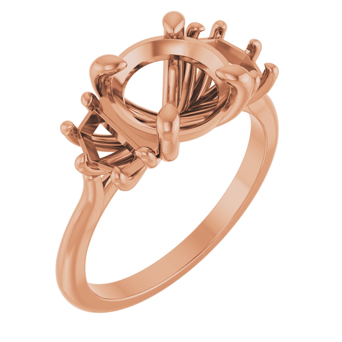 Claw-Prong Three-Stone Engagement Ring or Band