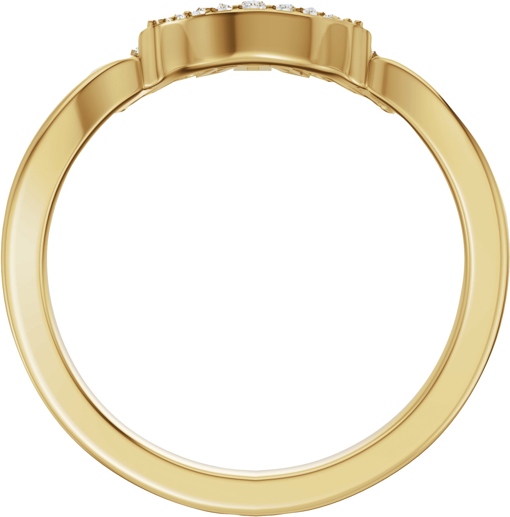 Alternative view of 1/3 CTW Natural Diamond Contour Band – 14K Yellow Gold